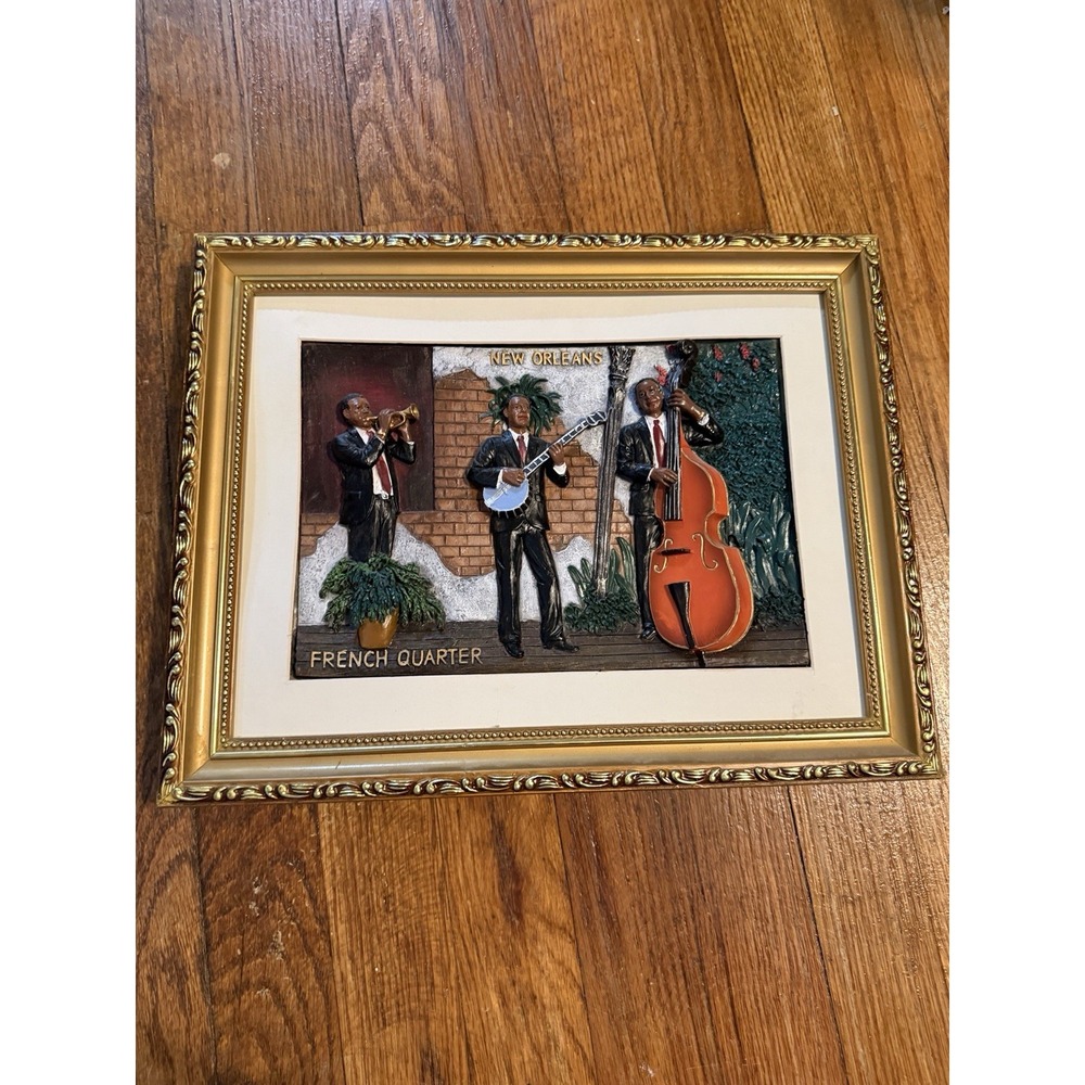 New‎ Orleans French Quarter - 3D Painted Picture Framed - 14.5" x 11"